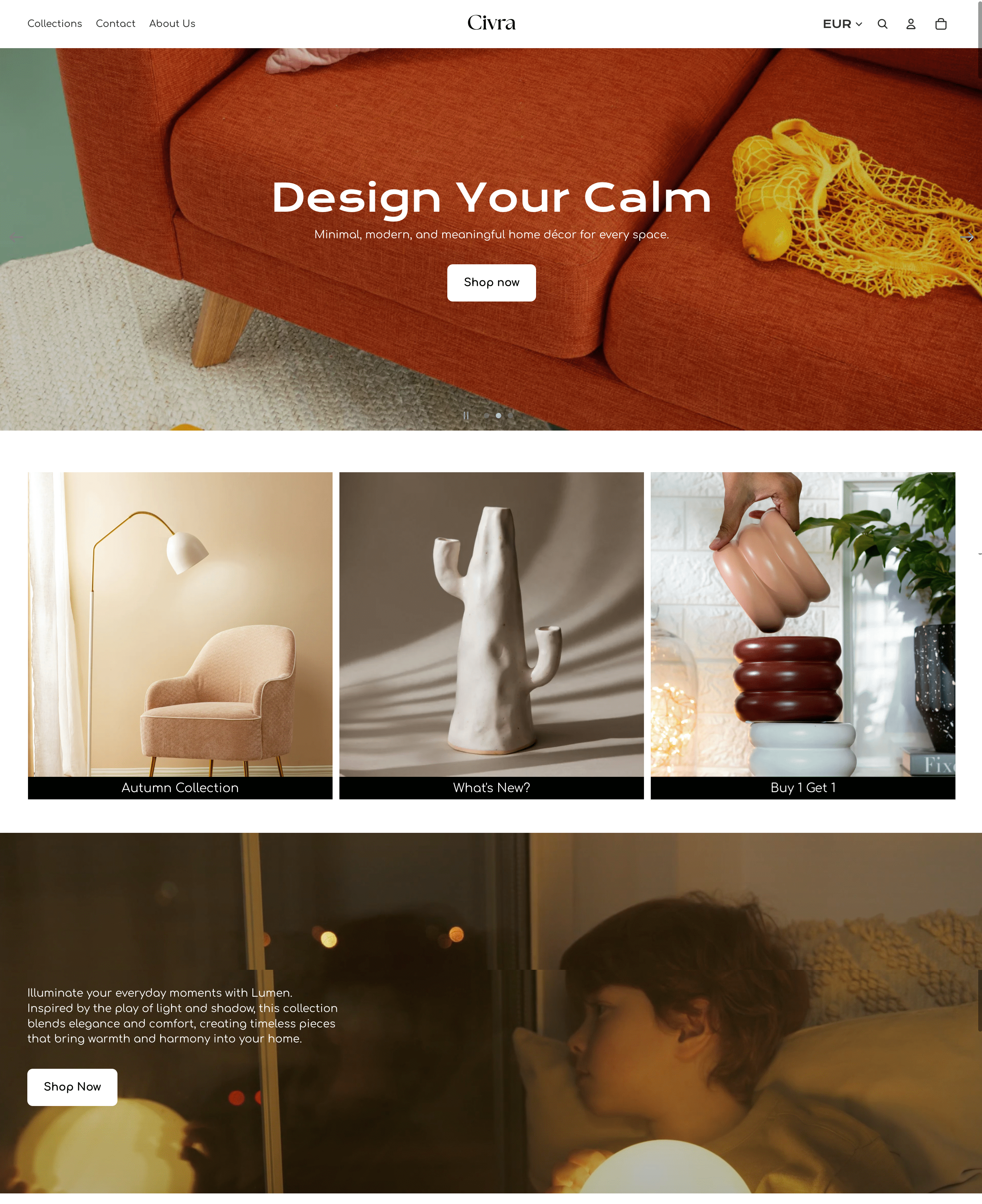 Design Process for Civra - Shopify Concept Shop